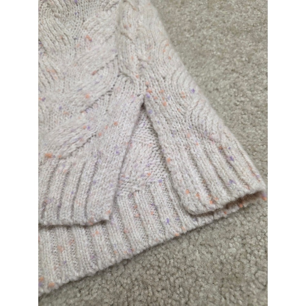 Joie Womens Large Cable Knit Confetti Mock Neck Sweater Cream Multi Color - Picture 6 of 9